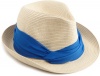 Genie by Eugenia Kim Women's Paper Braid Fedora Hat, Ivory/Blue, One Size