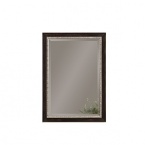 Accented with silverleaf trim, this wooden rim mirror is refined and unique.