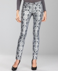 Denim with festive flair from INC: these metallic-foiled jeans get the trend just right.