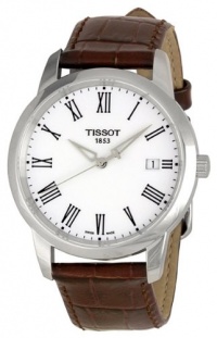 Tissot Men's T0334101601300 T-Classic Dream White Dial Brown Leather Strap Watch