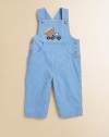 Crafted in classic corduroy, this one-piece overall design has a handsome dumptruck appliqué.SquareneckShoulder straps with button closureSide buttonsSlash pocketsBottom snapsFully linedCottonMachine washImported Please note: Number of buttons and snaps may vary depending on size ordered. 