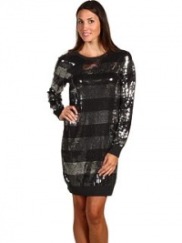 Michael Kors Derby Women's Sequined Striped Sweater Dress