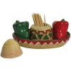 3 inch Fiesta Kitchenware Salt and Pepper Shaker and Toothpick Holder