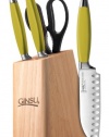 Ginsu Sofuto Series 5-Piece Japanese 420J2 Stainless Steel Wasabi Style Cutlery Set in Natural Storage Block 5821