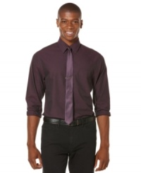 This Perry Ellis button down has a cool small check pattern great for the office or after work.