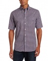 Nautica Men's Poplin Short-Sleeve Mini Plaid Woven Shirt