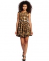 XOXO Juniors Sleeveless Full Skirt Dress, Brown, 0/0