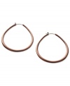 Sweet style from Fossil. Traditional hoop earrings in a teardrop design. Crafted in chocolate tone polished steel. Approximate diameter: 2-1/3 inches.