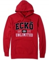 Every guy's go-to layer: A hooded sweatshirt with a great graphic and handwarmer pockets, like this logo fleece hoodie from Ecko Unltd.