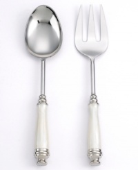 Handcrafted in stainless steel with elegant ivory handles, these servers from the Simply Designz serveware collection scoop and plate every part of the meal with stylish perfection.