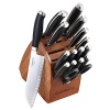 Hand-forged from premium quality high carbon, stainless German steel, this new 17 piece Calphalon cutlery set features sleek, ergonomically contoured grip handles. A full tang design provides superior strength and balance. The name of each knife is etched into the end of its handle for quick I.D.