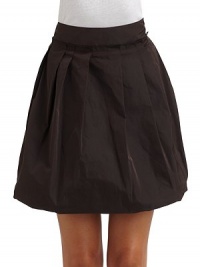 THE LOOKBanded waist Side zip closure Pleated details Fully lined Slight bubble hemTHE FITA-line silhouette About 18 long THE MATERIALPolyesterCARE & ORIGINDry clean Imported