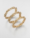 From the Chain Link Collection. Three glowing bands of woven links can be worn individually or stacked together for added impact.18k goldplatedSet of threeCombined width, about .75Made in USA