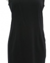 DKNY Black Jersey Stretch Sleeveless Sheath Dress With Exposed Side Zip 14W