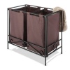 Whitmor 6205-3909-JAVA-BB Wrought Iron Folding Double Hamper