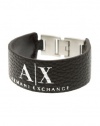 Armani Exchange A|X Logo Stamped Leather Bracelet