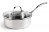 Calphalon Triply Stainless 2-1/2-Quart Shallow Saucepan with Glass Lid