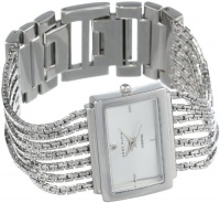 Anne Klein Women's 10-7209SVSV Diamond Accented Silver-Tone Bracelet Watch