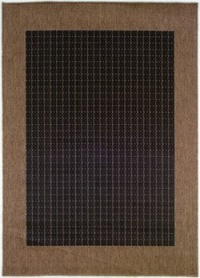 Couristan 1005/2000 Recife Checkered Field Black/Cocoa Rug, 5-Feet 3-Inch by 7-Feet 6-Inch