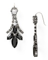 Silver gets a serious rock-chic edge in this pair of Juicy Couture earrings, accented by a drop of clustered hematite and jet stones.