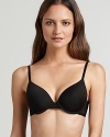 A sleek underwire bra with mesh wings and twist detail at center front. Style #136056