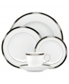 Better than ever. Lenox gives the beloved Hancock pattern a fresh white glaze and sumptuous platinum highlights in this updated serving bowl. Celtic knots and enameled dots add elegant refinement to classic bone china.