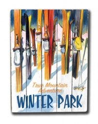 ArteHouse planked wood sign 18 x 24 WinterPark Vintage Ski Wall decor