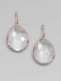 From the Rock Candy® Collection. Brilliant clear quartz stones in 18k gold and sterling silver with a warm 18k rose goldplating. Clear quartz18k gold and sterling silver with 18k rose goldplatingDrop, about 1¾Hook backImported 