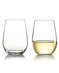 Highlight the unique properties of white wine with the original varietal-specific tumbler: Riedel O wine glasses. A stemless, easy-to-stack shape in durable crystal make the set ideal for every day and casual entertaining.