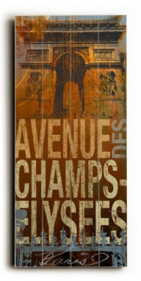 Avenue Des Champs Paris 10x24 Artistic Planked Wood Sign by Cory Steffen