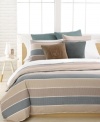 Give your bed a preppy makeover with this Lacoste Riquet comforter set. A landscape of laid-back hues in over-sized stripes add natural dimension for a clean-cut look.