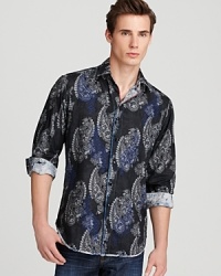 Whether you're exploring the clubs of South Beach or just hitting the local party scene, grab your dark wash jeans and this striking shirt from Robert Graham for a sharp look and an evening of fun.