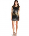 As U Wish Juniors Cap Sleeve Sequin Dress, Black, Small