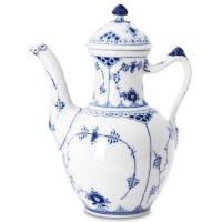 Royal Copenhagen Blue Fluted Half Lace Coffee Pot