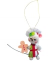 Treat someone to a cute mouse ornament from Annalee. Dressed in a chef's hat with Christmas trim and carrying a classic cookie, it'll bring endless cheer to the sweet tooth's tree.