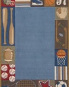 Momeni Lil Mo Varsity Rug, Denim, 4' x 6'