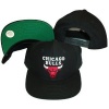 Chicago Bulls Black Snapback Adjustable Plastic Snap Ba