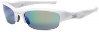 Oakley Men's Flak Jacket Iridium Sport Sunglasses,Matte White Frame/Jade Lens,one size