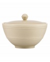 Elegance comes easy with the Fair Harbor covered sugar bowl. Durable stoneware in a serene sandy hue is half glazed, half matte and totally timeless.