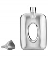 Bring your own drink in this stylish flask, featuring a rectangular shape and oval cutout in stainless steel. A fantastic gift and go-to favorite from Gorham's That's Entertainment barware collection. With funnel for easy filling.