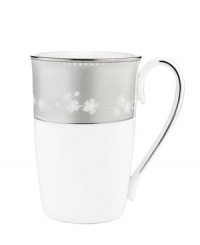 A special addition to your elegant Bellina setting, this mug is crafted in bone china with a delicate floral design and textured white beads finished with stunning platinum trim. From the Lenox dinnerware collection.