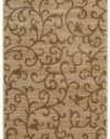 Nourison Zanibar Small Scroll Gold 2.0-Feet by 5.9-Feet Polyacrylic Area Rug