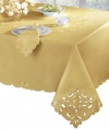 Homewear Cutwork and Embroidery 60-Inch by 120-Inch Tablecloth, Gold