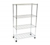 Seville Classics SHE14304 Home Style Mobile 4-Shelf Storage System, Chrome