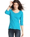 Eyeshadow updates the trusty thermal top with sporty stripes and a cool paneled design!