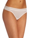 Calvin Klein Women's Second Skin Cut & Sewn Thong, White, Small