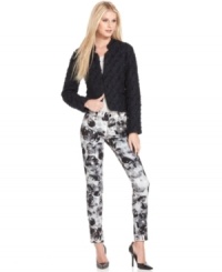 Rock the floral-print denim trend in this version from Sanctuary. Add sky-high heels for glam! (Clearance)