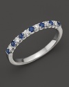 Diamonds and sapphires in a 14K white gold ring.