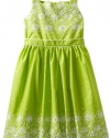 Bloome Girls 7-16 Eyelet Occasion Dress, Lime, 12