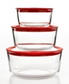 Neat solutions-clean up the way you store & organize leftovers, ingredients and more with these durable glass containers. The no-leak design features durable glass lids ideal for letting out steam & heat and releasing air for a tighter seal that keeps freshness in. 2-year warranty.